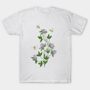 Wildflowers Red Clover honey bee T-Shirt